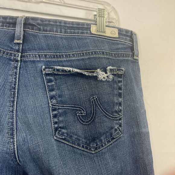 AG Adriano Goldschmied Jeans Stilt Roll-Up Cigarette Leg Distressed Blue - Picture 8 of 11